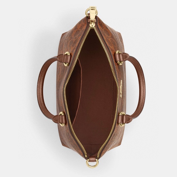 Coach Sadie Satchel Bag In Signature Canvas  Brown/Copper NWT - Picture 8 of 9